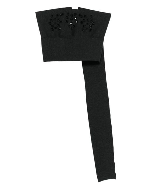 Alberta Ferretti Black Embellished Wool Top