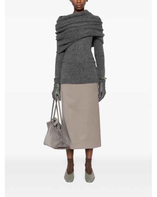 Entire studios Gray Bound Off-Shoulder Sweater