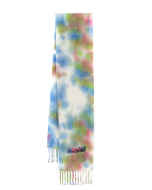 Acne Blue Tie-dye Brushed Scarf