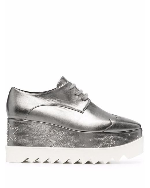 Stella McCartney Gray Elyse Glitter Platform Shoes