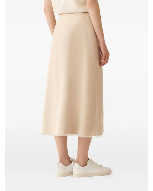 Fabiana Filippi Natural Zip-Fastening Midi Skirt