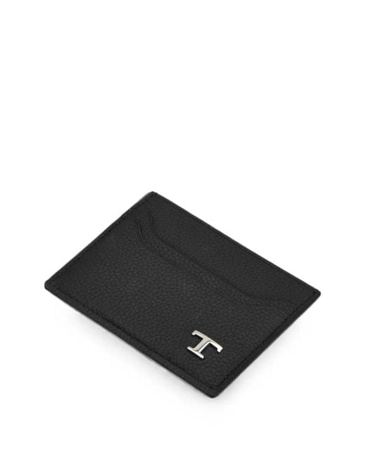 Tod's Black Grained Leather Card Holder for men