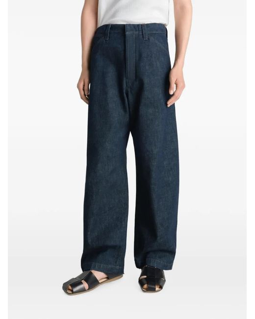 Lemaire Blue Maxi Workwear Adjustable-Strap Jeans for men