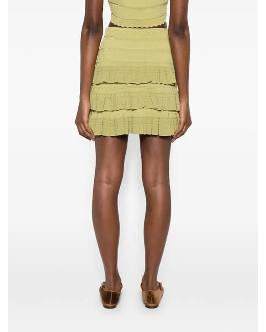 Sandro Yellow Mini Ruffled Skirt