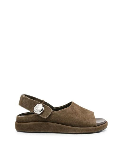 SERGIO MORETTI FIRENZE Brown Suede Slingback Sandals