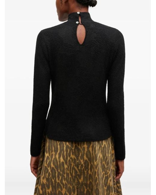 Ganni Black Sheer Turtleneck