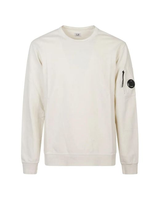 C P Company White Logo-Detail Sweatshirt for men