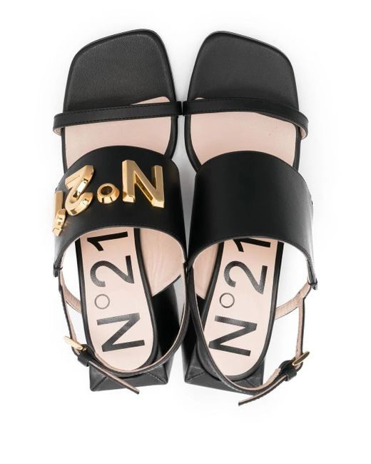 N°21 Black Wide-Strap 75Mm Sandals