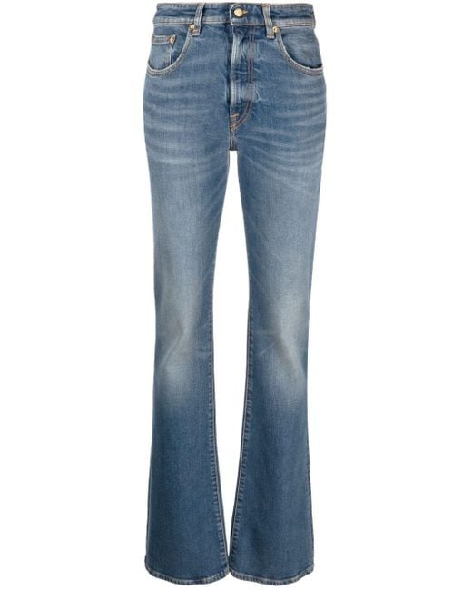 Golden Goose Deluxe Brand Blue Washed-effect Wide-leg Jeans