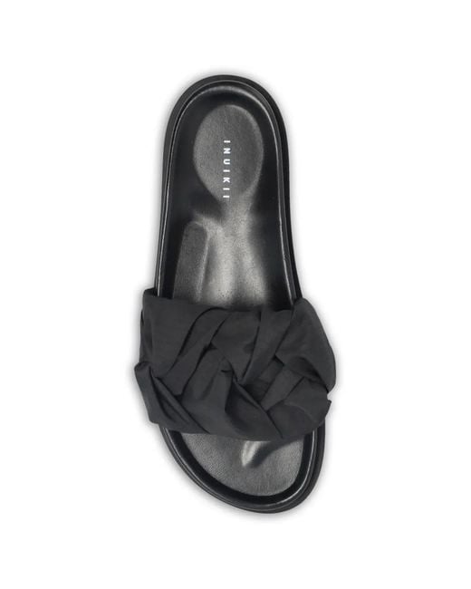 Inuikii Black Knotted-Upper Flat Sandals