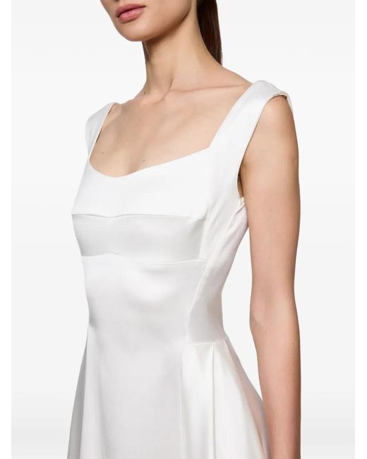 Atu Body Couture White V-Back Satin Gown