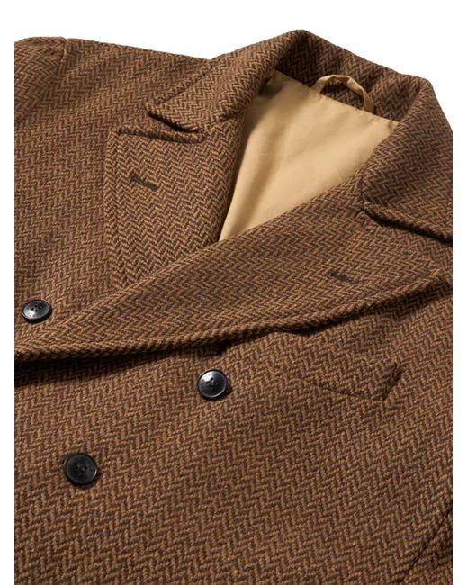 Fortela Brown Serwilliam1 Double-Breasted Coat for men