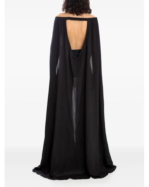 Amir Slama Black Cape Maxi Dress