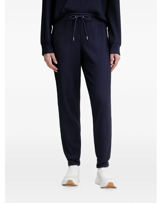 DKNY Blue Ribbed-Knit Track Pants
