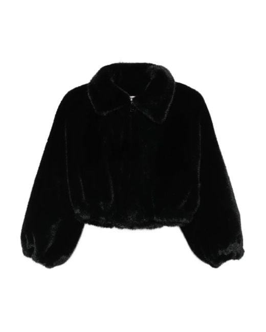 VALENTINI 1972 Black Cropped Zip-Up Jacket
