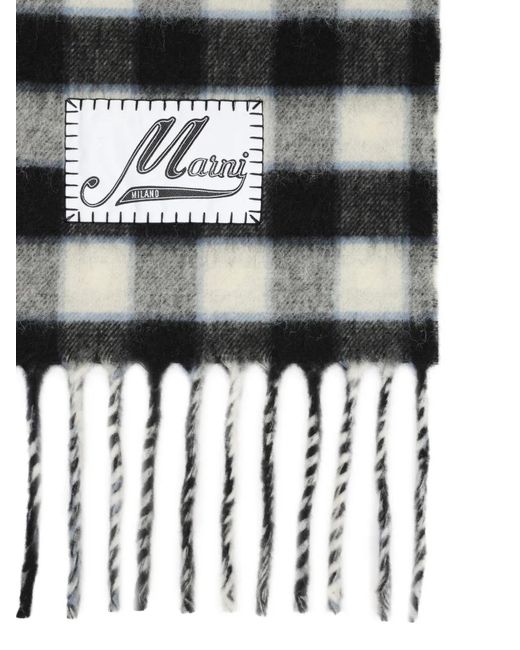 Marni White Double-Face Wool Scarf