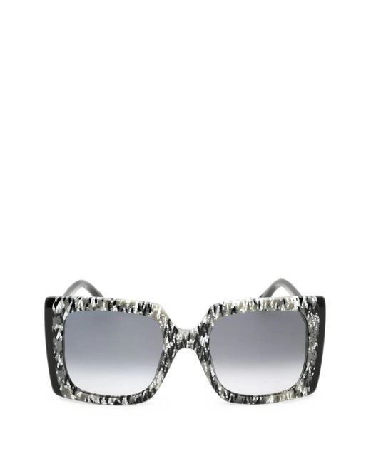 Missoni Gray Zigzag-Print Rectangle-Frame Sunglasses
