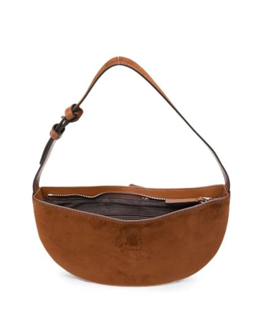 Staud Brown Harlow Horseshoe-Buckle Shoulder Bag