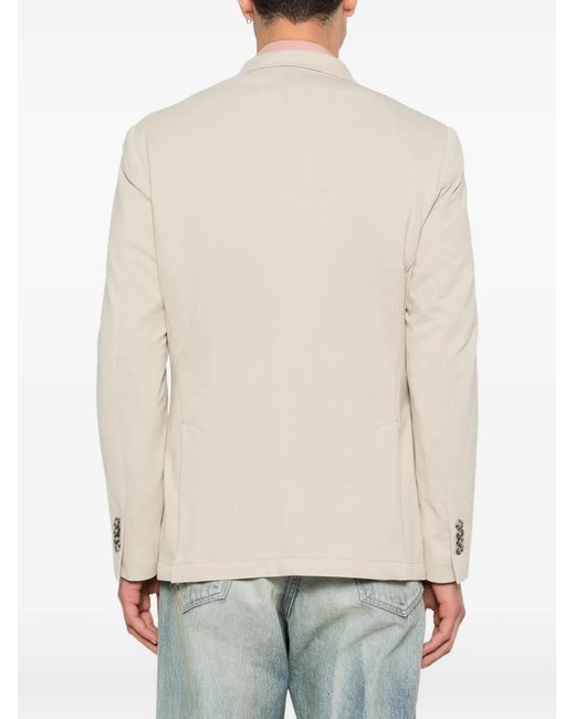 Manuel Ritz Natural Notched-Lapel Cotton Blazer for men