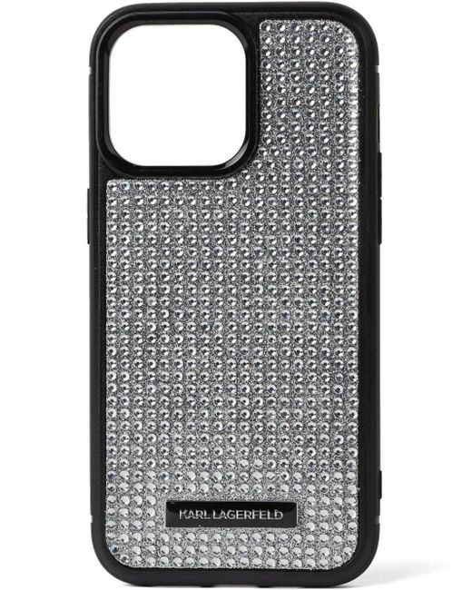 Karl Lagerfeld Black Iphone 15 Pro Max Rhinestone Case