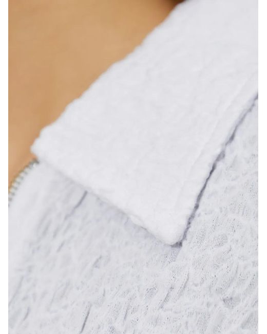 Samsøe & Samsøe White Zip Collared Top