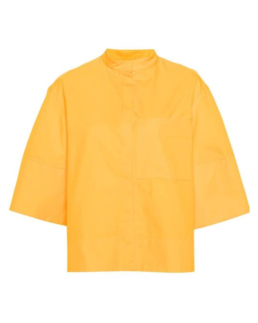 Jil Sander スタンドカラー コットンシャツ Yellow