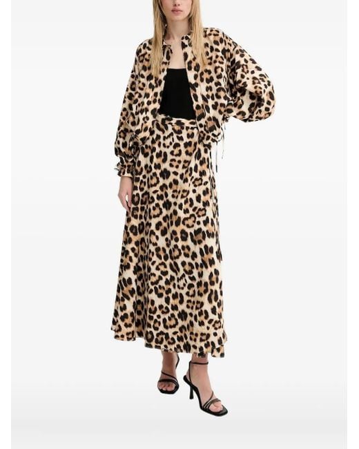 Munthe White Bluse mit Leoparden-Print