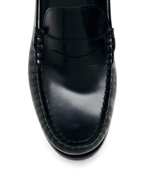 Alohas Blue Rivet Leather Penny Loafers