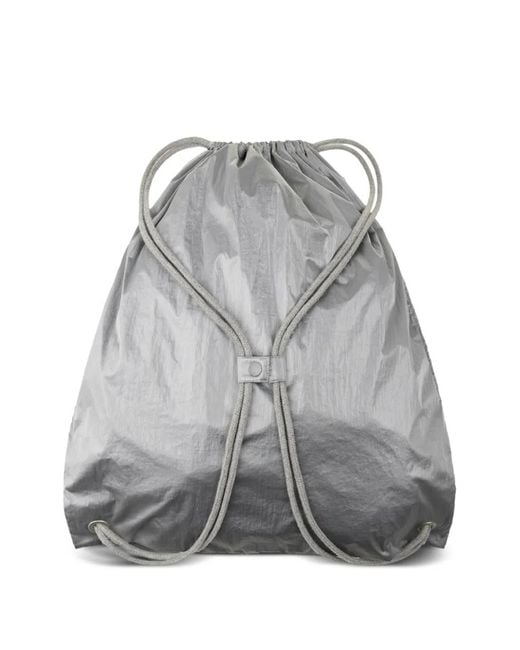 Rest&Recreation Gray Drawstring Nylon Backpack