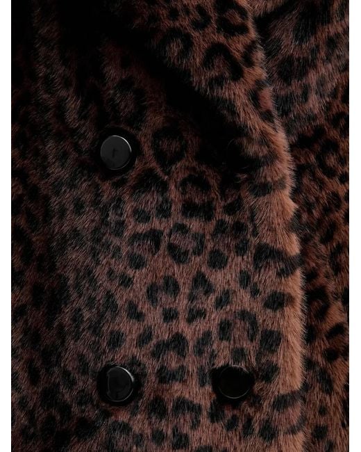 Joseph Ribkoff Brown Leopard-Print Double-Breasted Coat