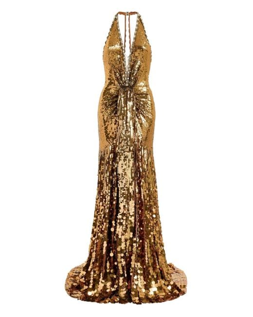 Vestido largo Lisette con lentejuelas Jenny Packham de color Metallic