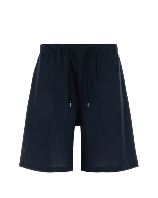 Cellar Door Blue Drawstring Bermuda Shorts for men
