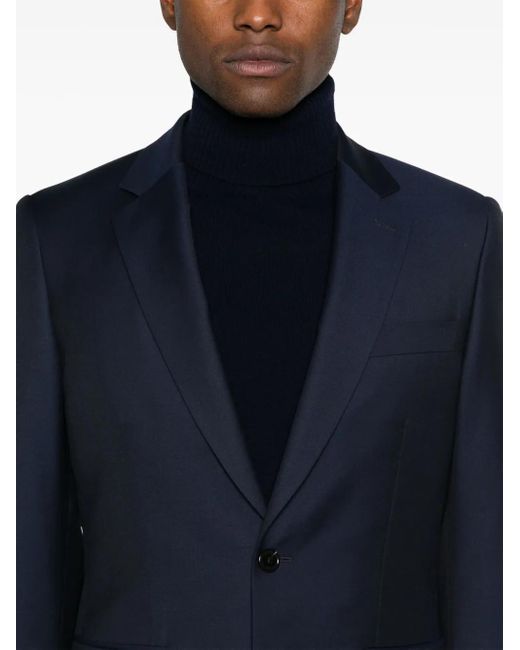 Fursac Blue Virgin Wool Blazer for men