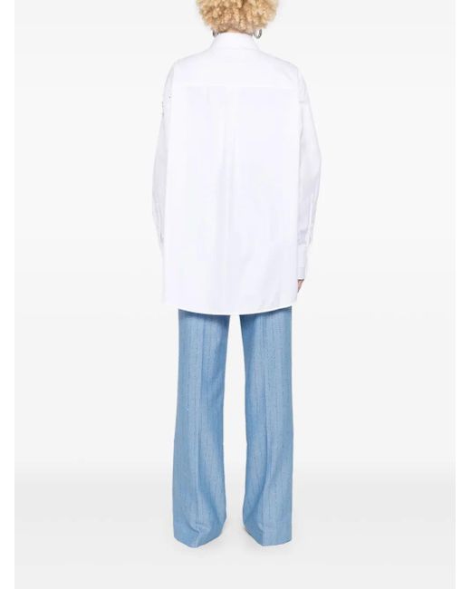 Des Phemmes White Crystal-Embellished Shirt