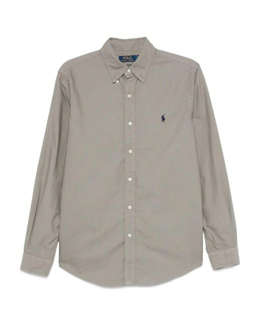 Polo Ralph Lauren Gray Long-Sleeve Button-Down Shirt for men