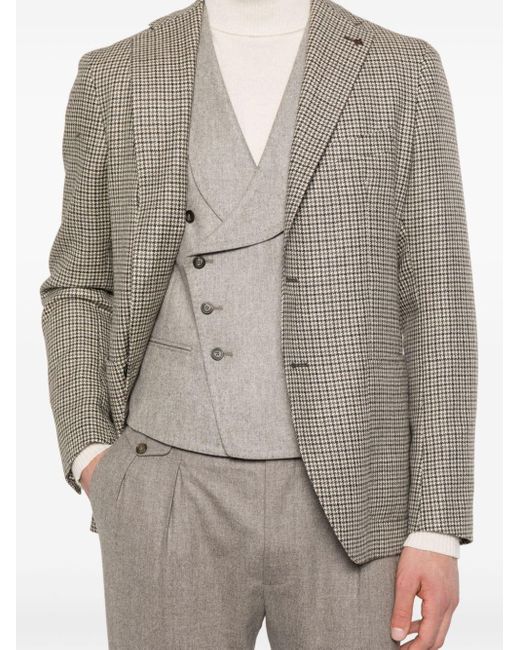 Tagliatore Gray Double-Breasted Virgin Wool Waistcoat for men