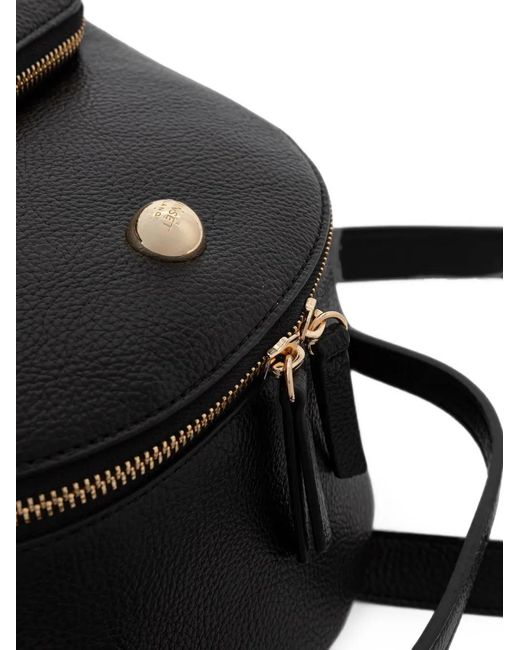 Twinset Black Grained-Effect Logo-Stud Backpack