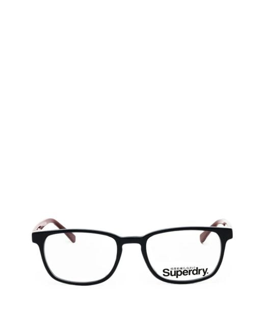 Superdry Black Sdo-Quinn Rectangle-Frame Glasses