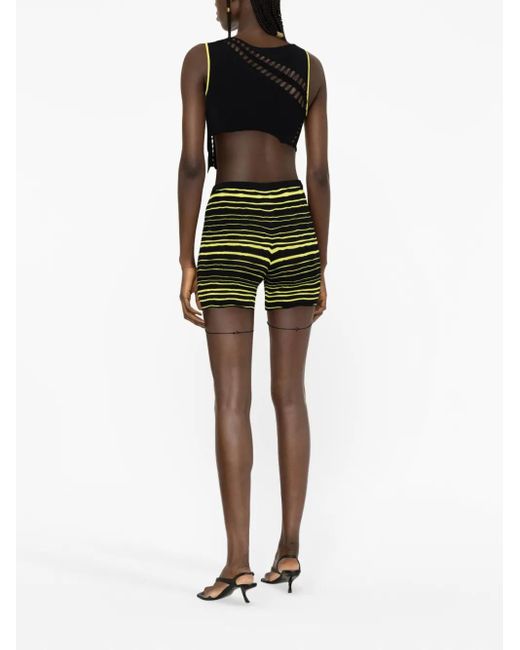 Rui Green Striped Cut-Out Shorts