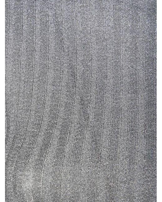 Liu Jo Gray Lurex Ribbed Sweater