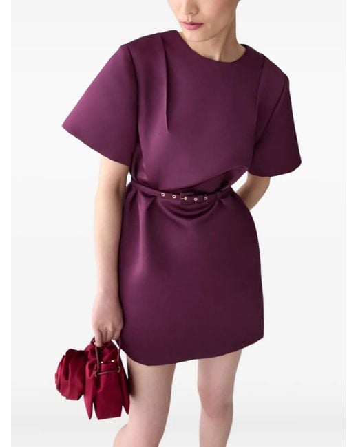 Carolina Herrera Purple Belted Mini Day Dress