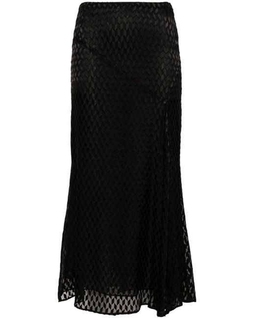 Isabel Marant Black Katae Pattern-jacquard Fluted Skirt
