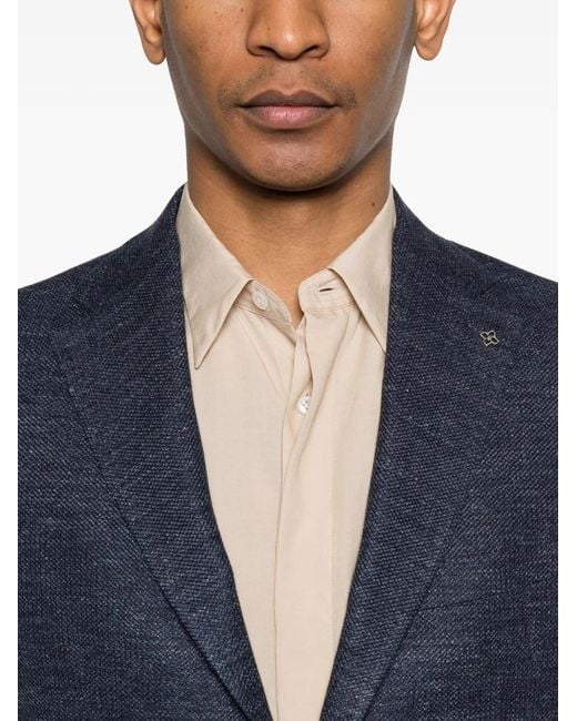 Tagliatore Blue Single-Breasted Blazer for men