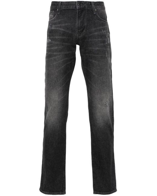 Emporio Armani Blue Slim-fit Distressed Jeans for men