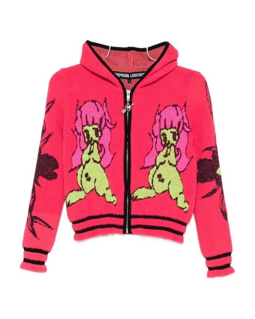 Chopova Lowena Pink My Name Is Tiny Cardigan