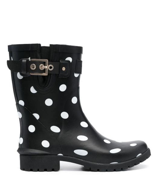 Kate Spade Polka Dot-print Rain Boots in Black | Lyst
