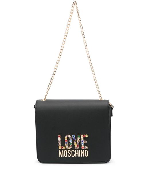 Love Moschino White Schultertasche mit Logo