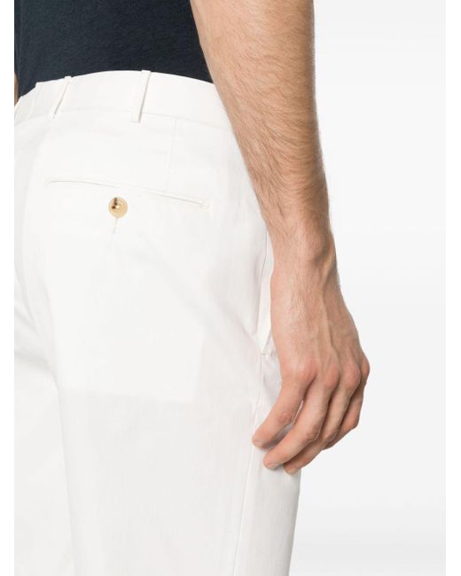Zegna White Twill Stretch-cotton Trousers for men