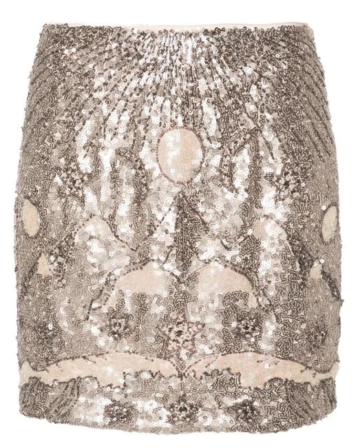 AllSaints Natural Jamilia Sequin-Embellished Mini Shirt