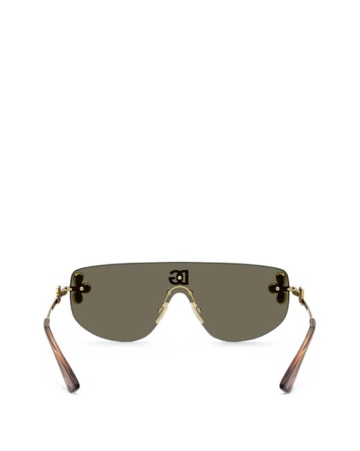 Dolce & Gabbana Natural Crystal-Embellished Logo Sunglasses